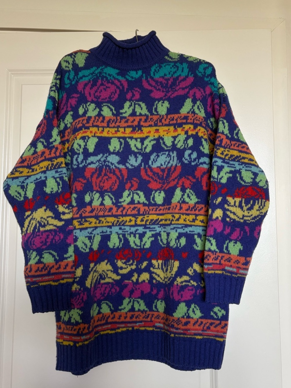 United Colors of Benetton Vintage 90s Shetland Wool Multicolor Sweater
